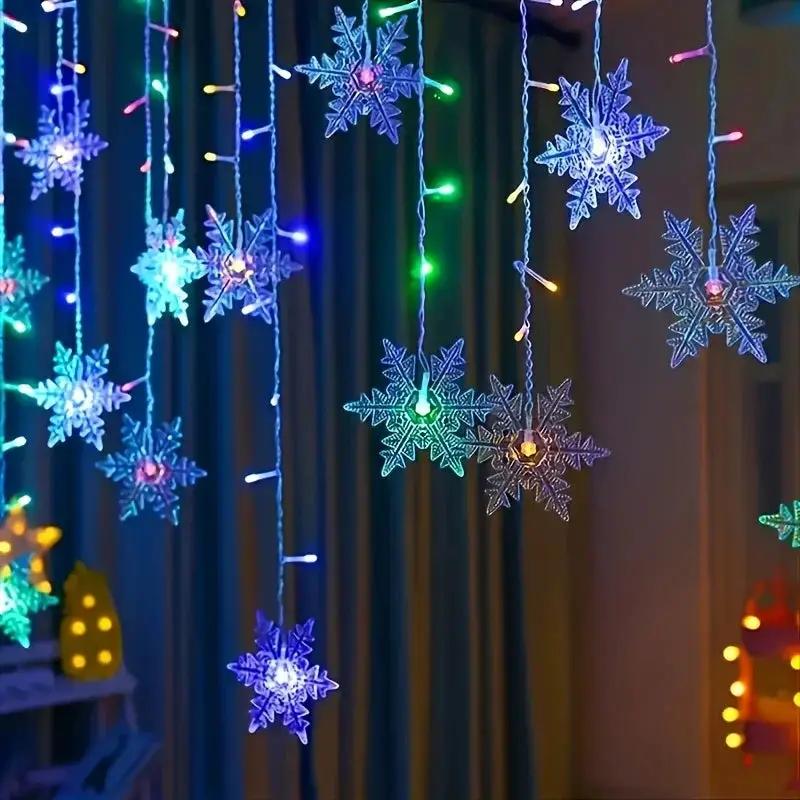 LED USB Snowflake String Lights for Indoor Outdoor Christmas Decor by House Of Avana