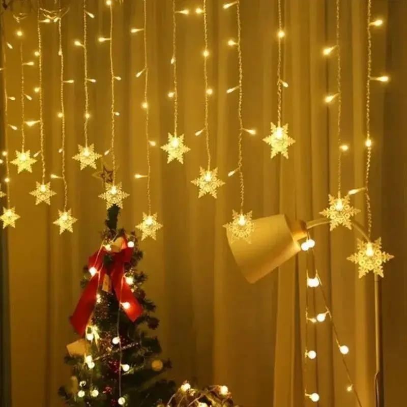 LED USB Snowflake String Lights for Indoor Outdoor Christmas Decor by House Of Avana