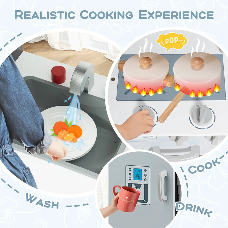 Kids Pretend Play Kitchen Cooking Set with Simulated Sound by DirectDeals