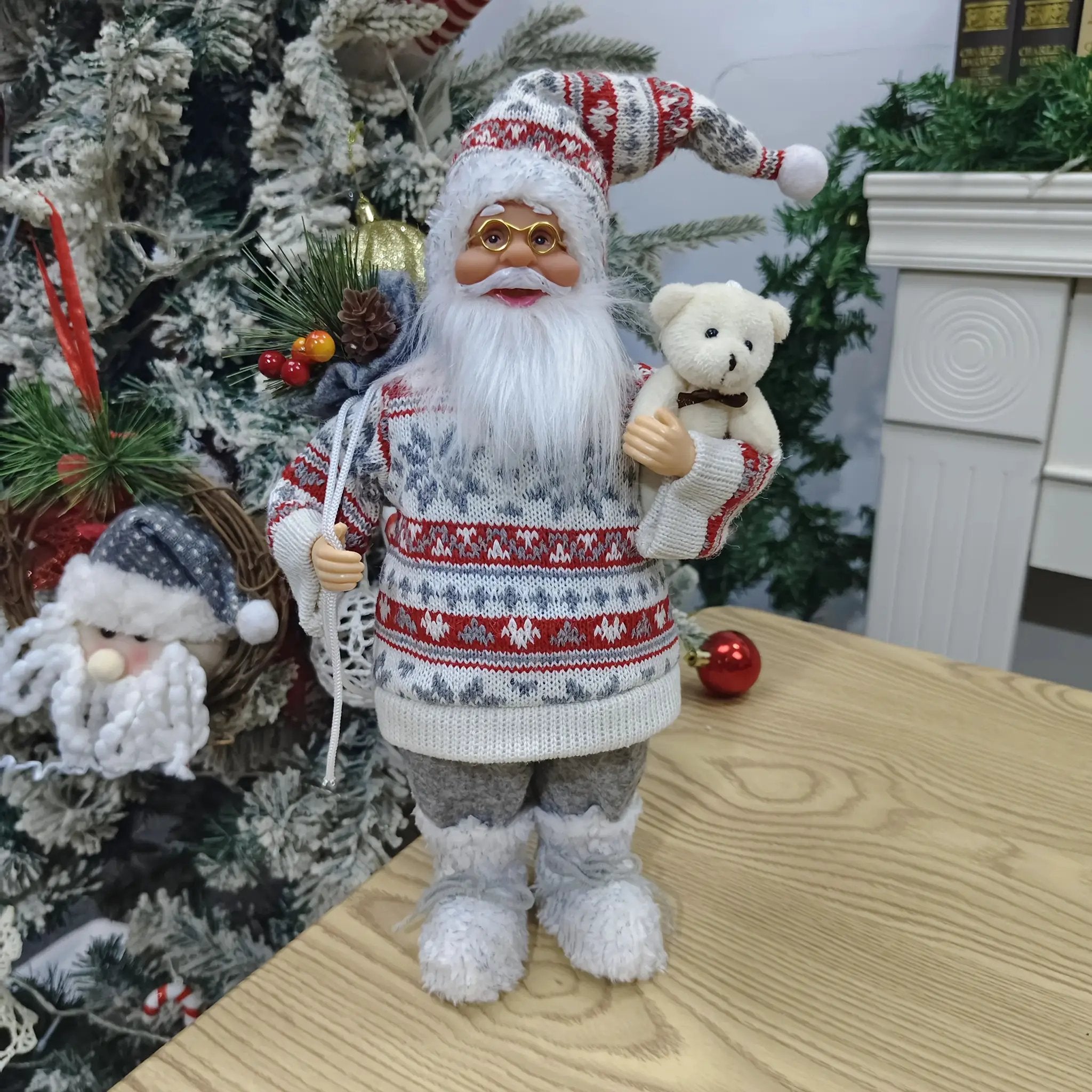Plush 12 Inch Santa Claus Doll Life Size Figure by House Of Avana