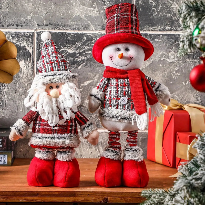 Plush Christmas Gnome Decorations with Red Hat and Beard by House Of Avana