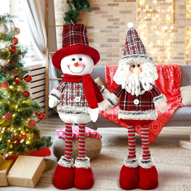 Plush Christmas Gnome Decorations with Red Hat and Beard by House Of Avana