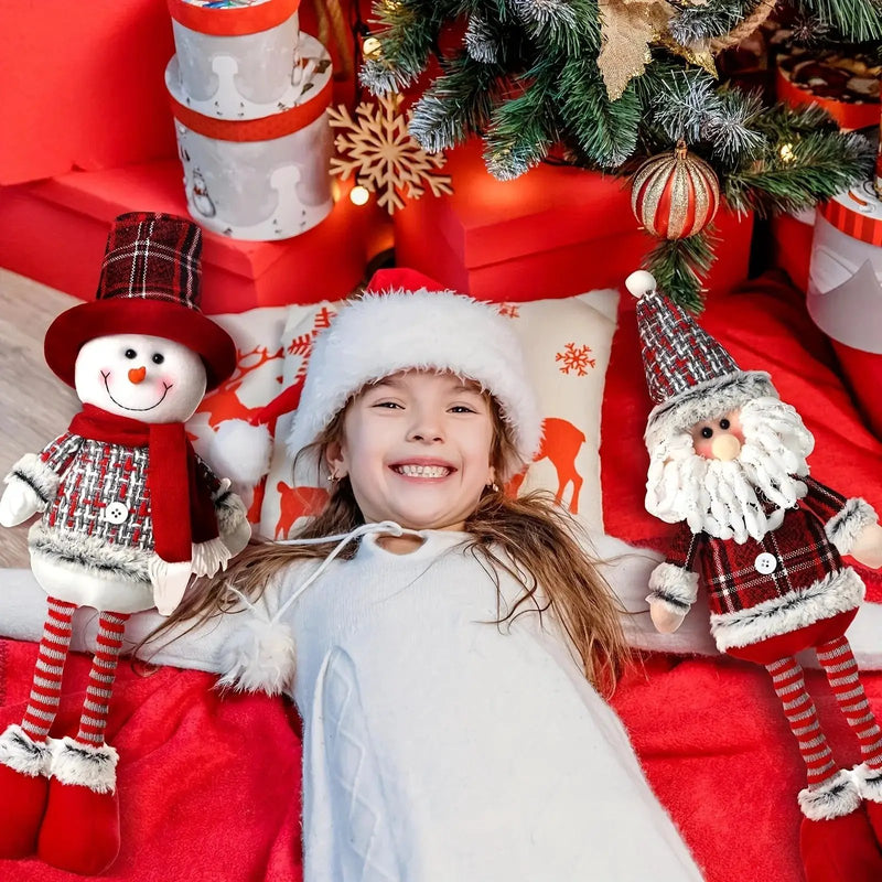 Plush Christmas Gnome Decorations with Red Hat and Beard by House Of Avana