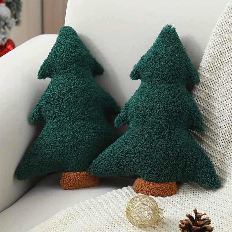Plush Dog Toy - Soft Christmas Tree Pillow with Red & Green Design by House Of Avana
