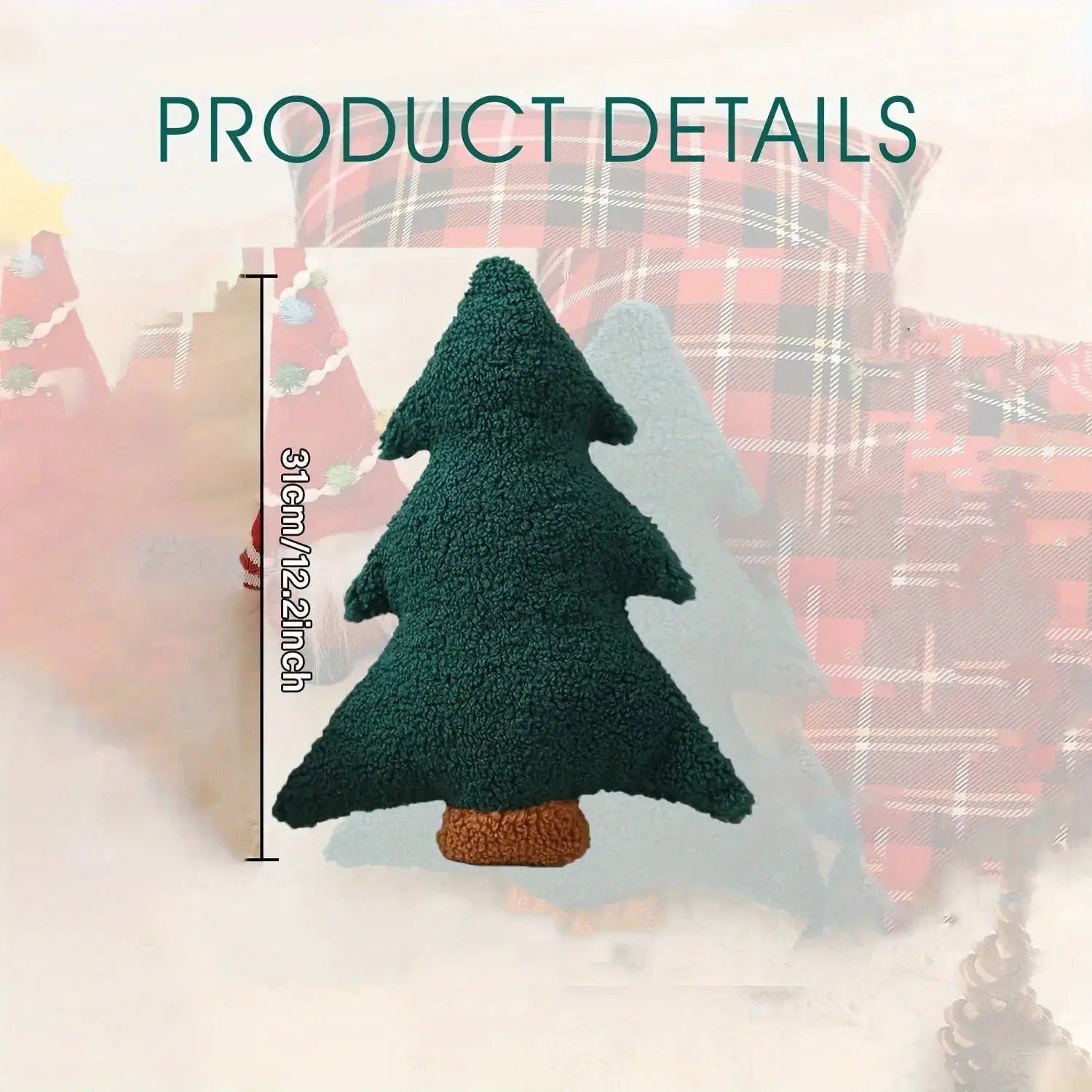 Plush Dog Toy - Soft Christmas Tree Pillow with Red & Green Design by House Of Avana