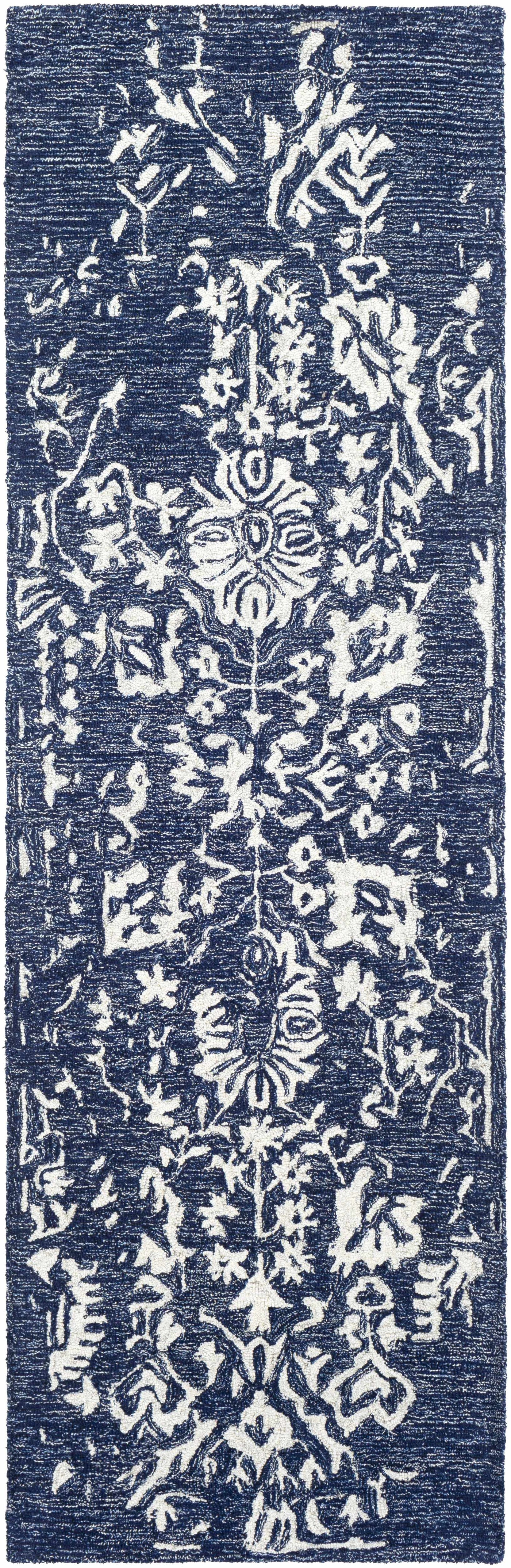 Poole Navy Wool Area Carpet by Boutique Rugs