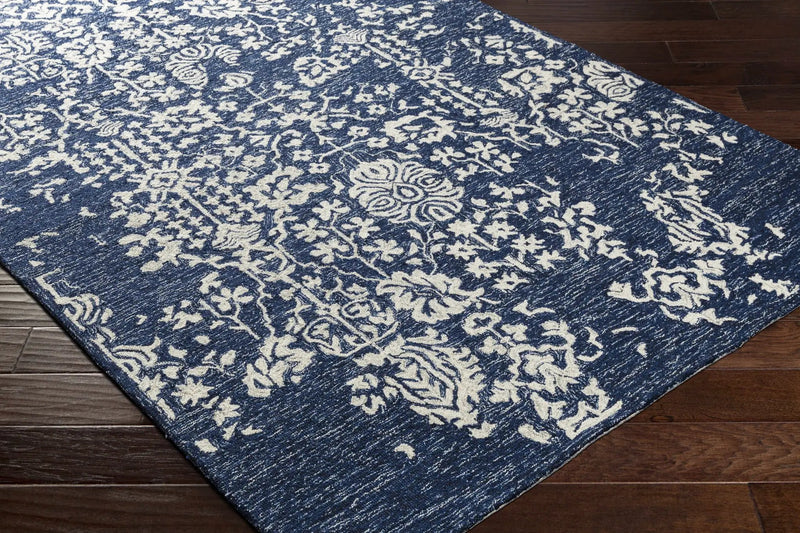Poole Navy Wool Area Carpet by Boutique Rugs