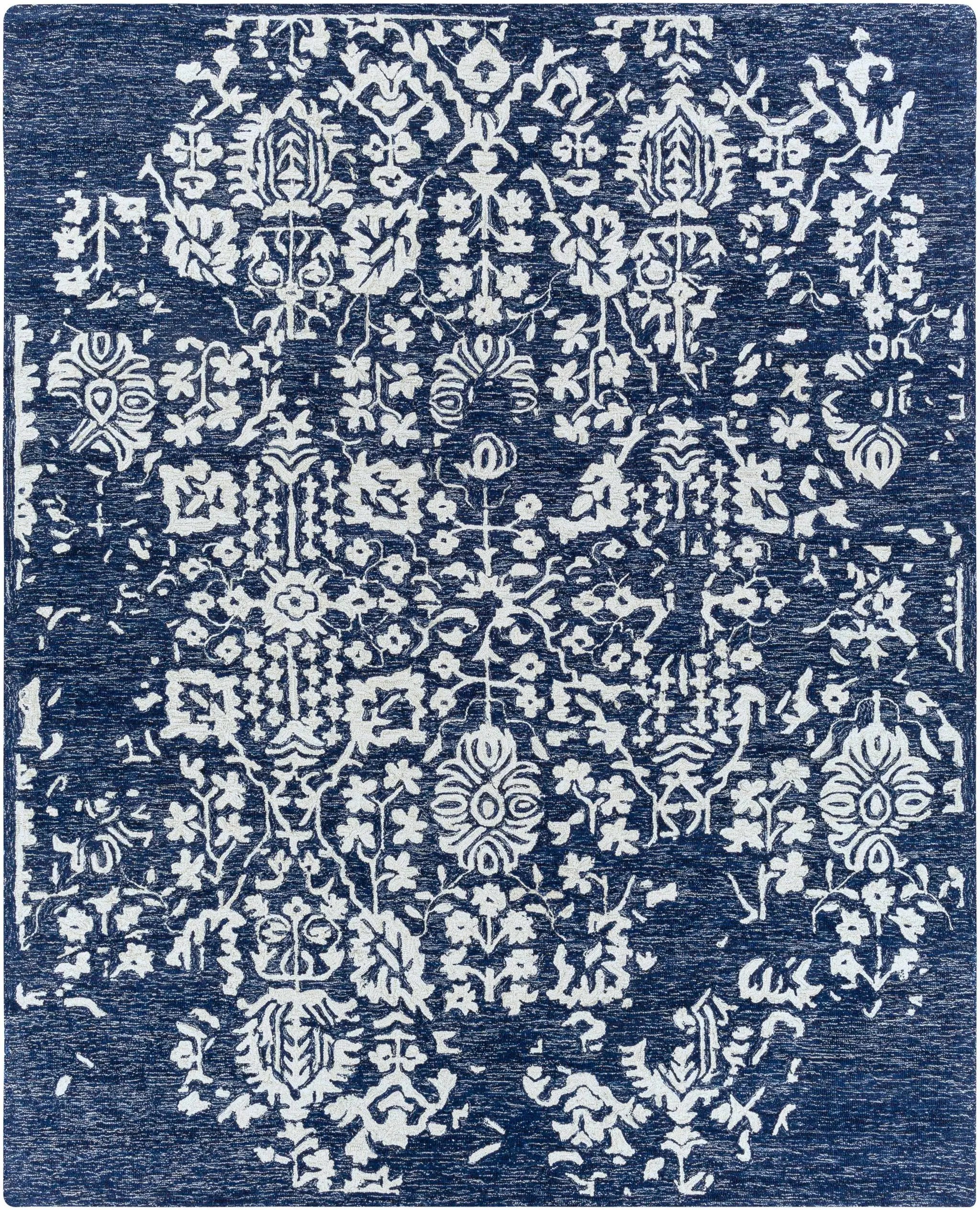 Poole Navy Wool Area Carpet by Boutique Rugs