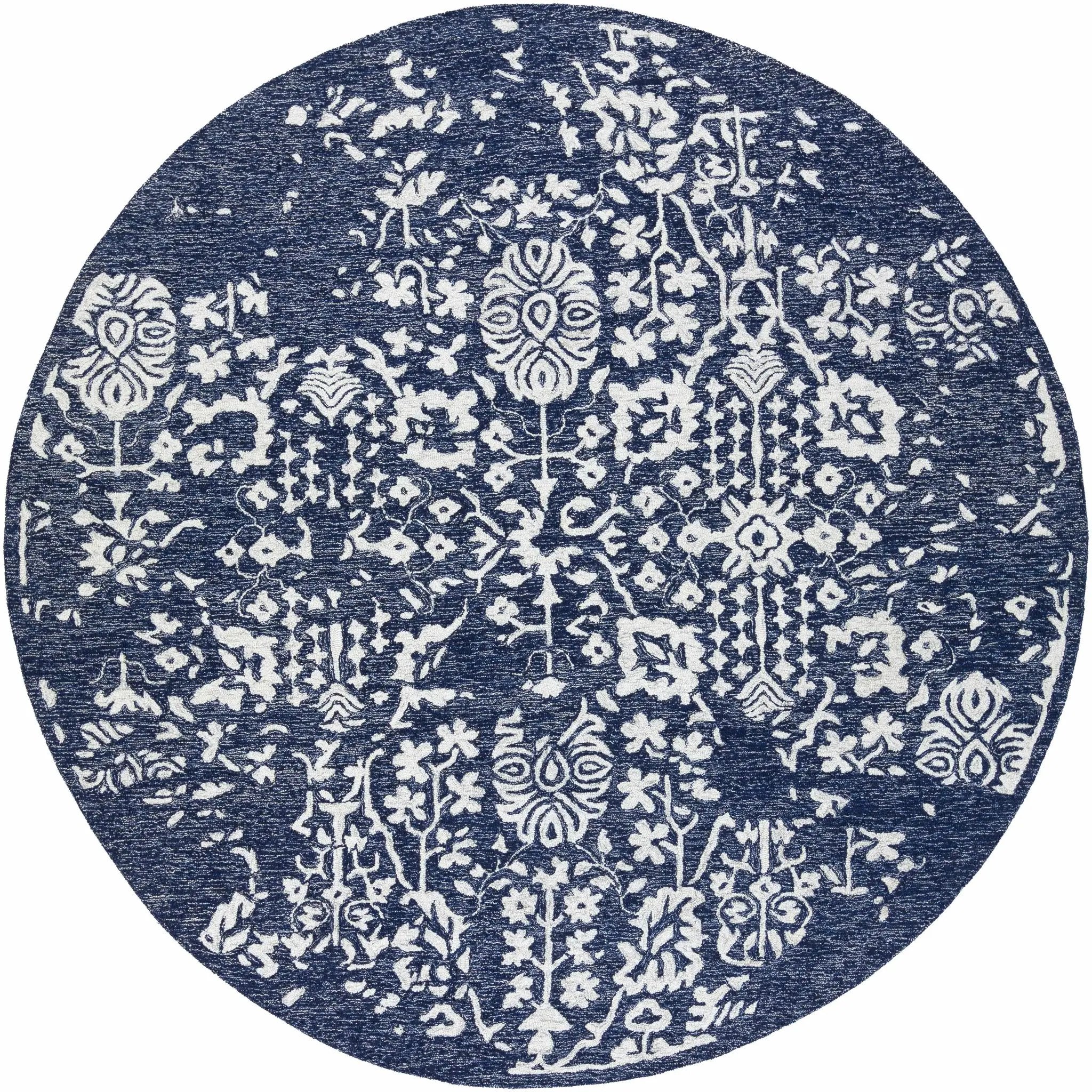 Poole Navy Wool Area Carpet by Boutique Rugs