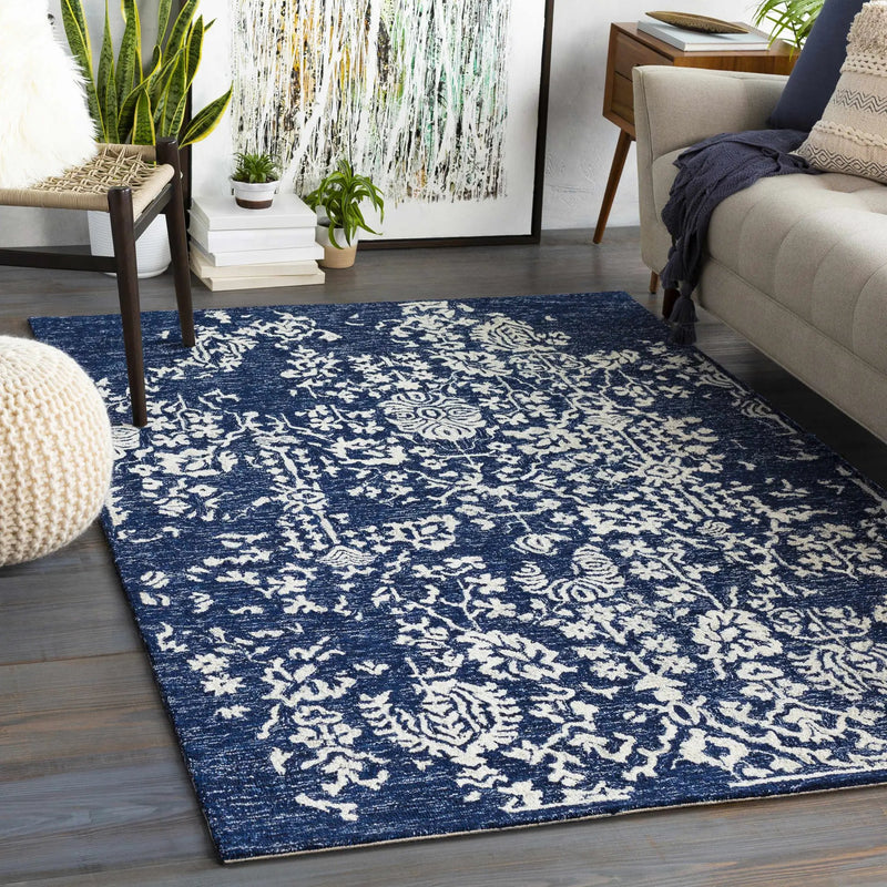 Poole Navy Wool Area Carpet by Boutique Rugs
