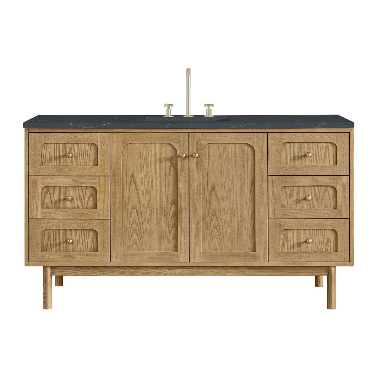 James Martin Laurent 60" Dual Mount Single Bathroom Vanity, Light Natural Oak, view 40