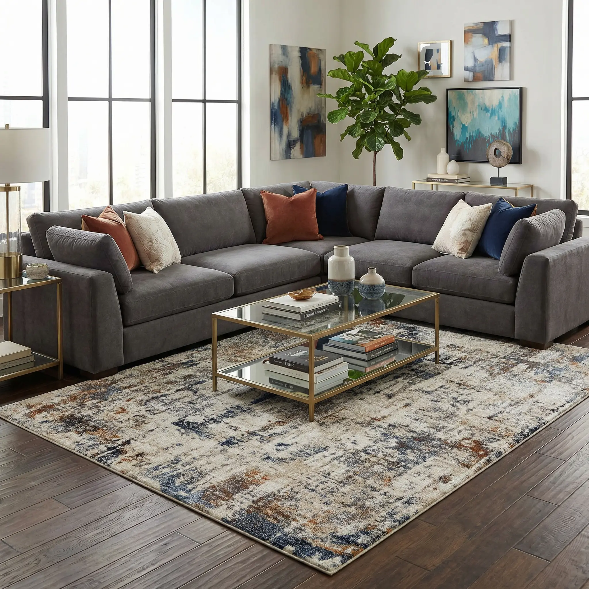 Abaca Abstract Thick Rug by Boutique Rugs