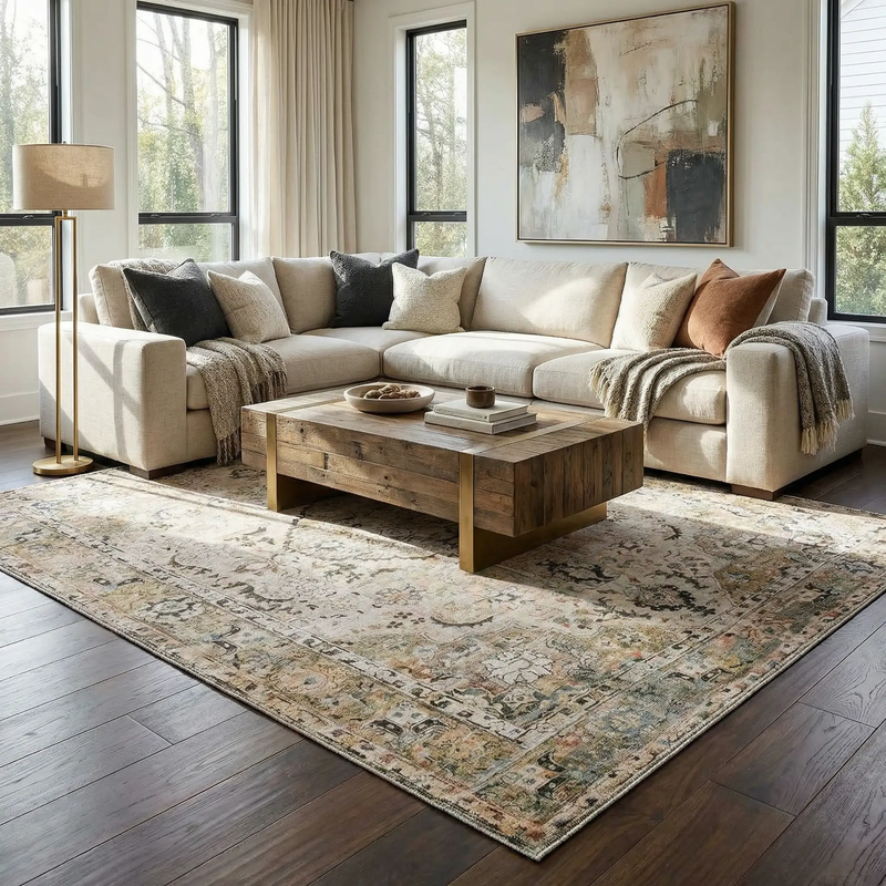 Standon Vintage Flat Pile Washable Rug by Boutique Rugs