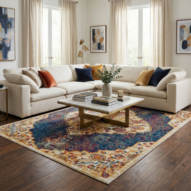 Istanbul Navy Area Rug - Clearance by Boutique Rugs