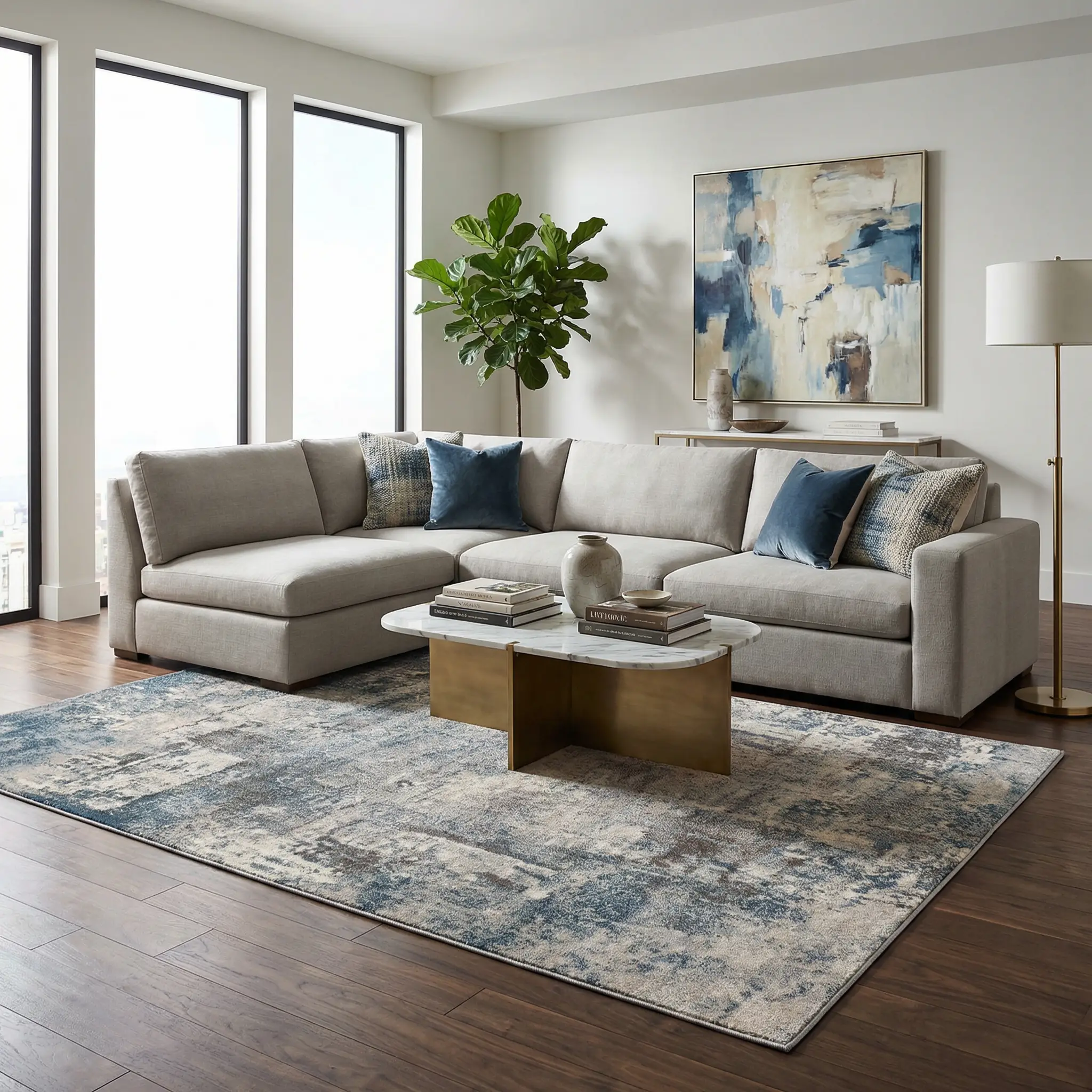 Netherfield Abstract Gray Rug by Boutique Rugs