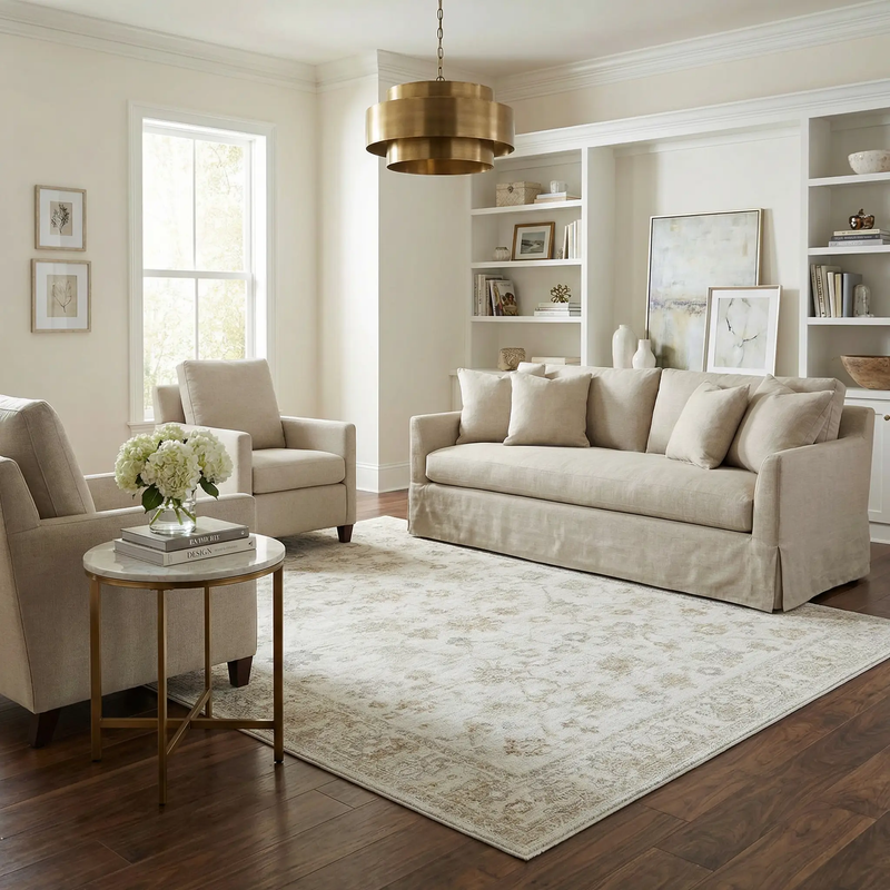 Sashi Ivory Luxe Area Rug - Clearance by Boutique Rugs