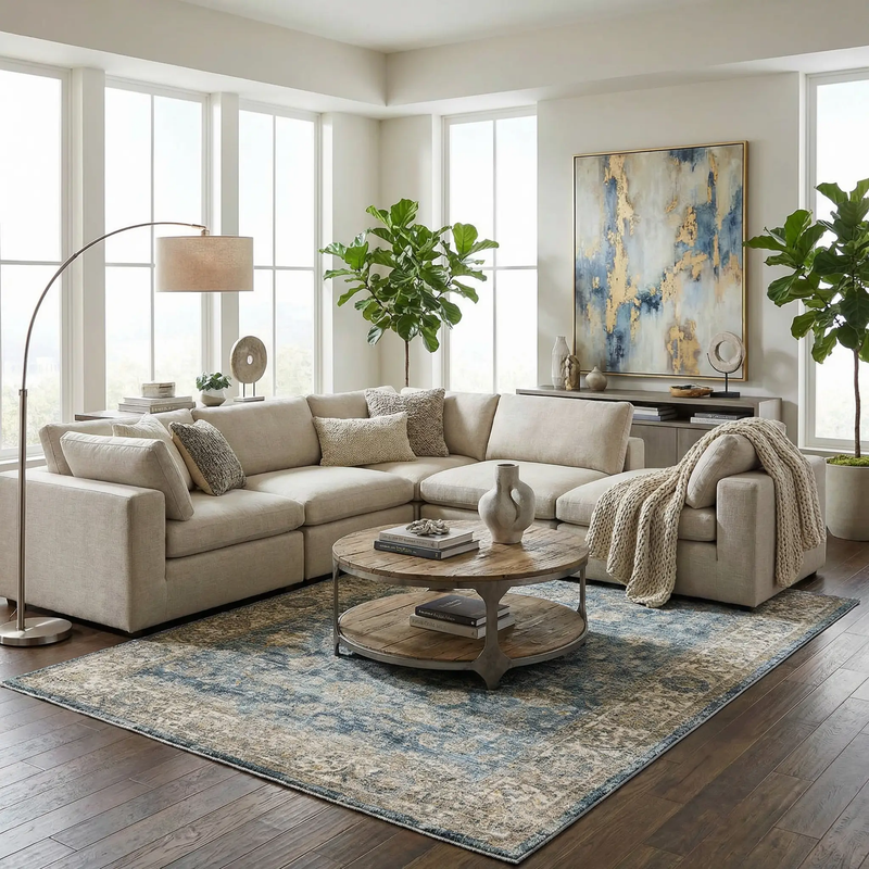 Gimli Oriental Blue Area Rug by Boutique Rugs