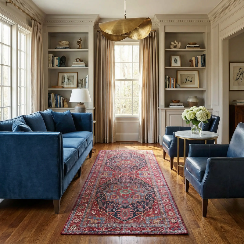Pauline Red Medallion Performance Rug by Boutique Rugs