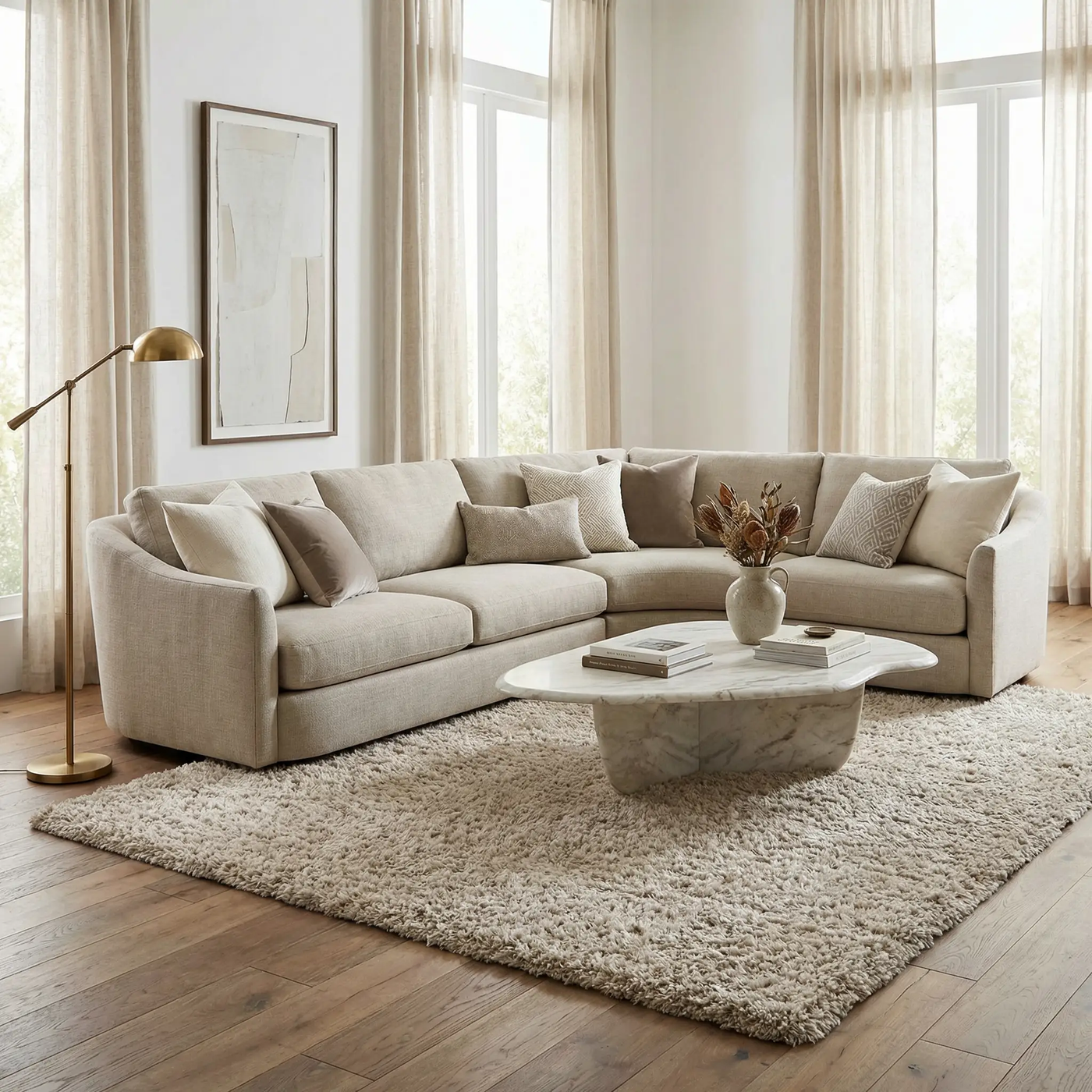Siari Solid Oatmeal Shag Rug by Boutique Rugs