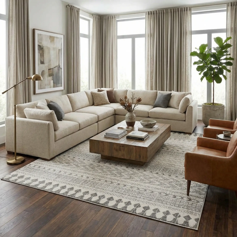 Tigri Aztec Ivory & Gray 2311 Rug - Clearance by Boutique Rugs