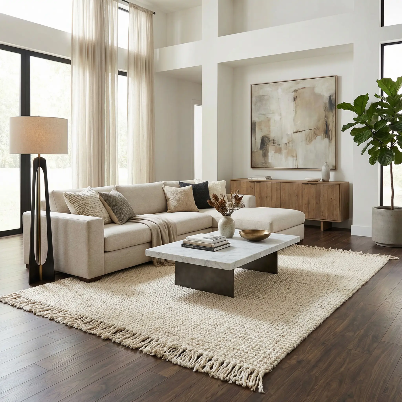 Senneterre Bleached Jute Rug by Boutique Rugs