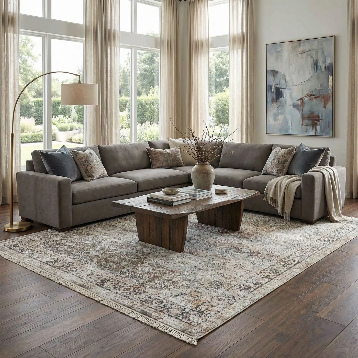 Olive Holi-2304 Washable Area Rug by Boutique Rugs