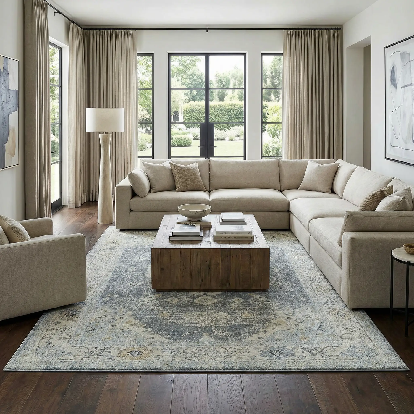 Tyche Tan Thick Luxe Area Rug by Boutique Rugs