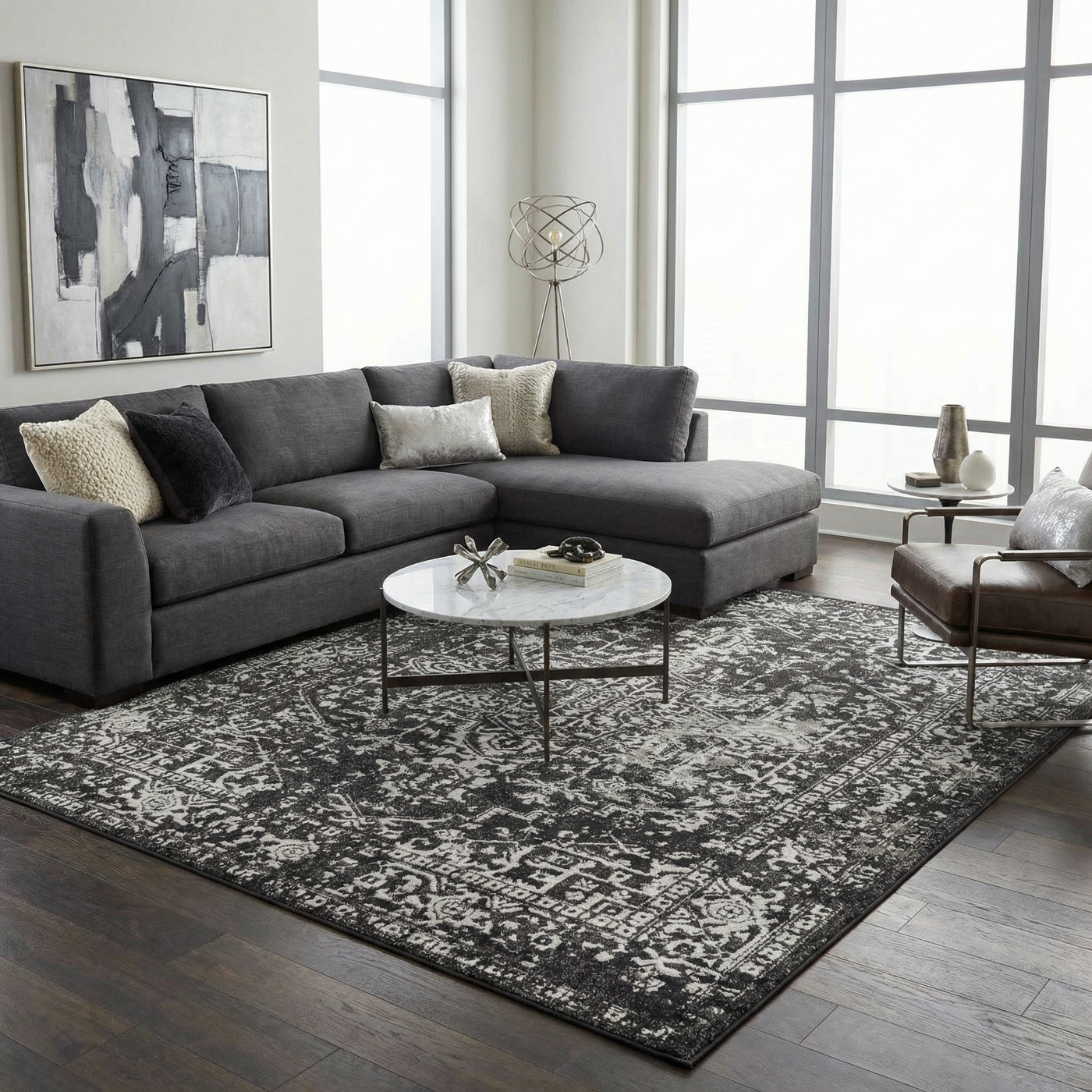 Rachel Black Area Rug by Boutique Rugs