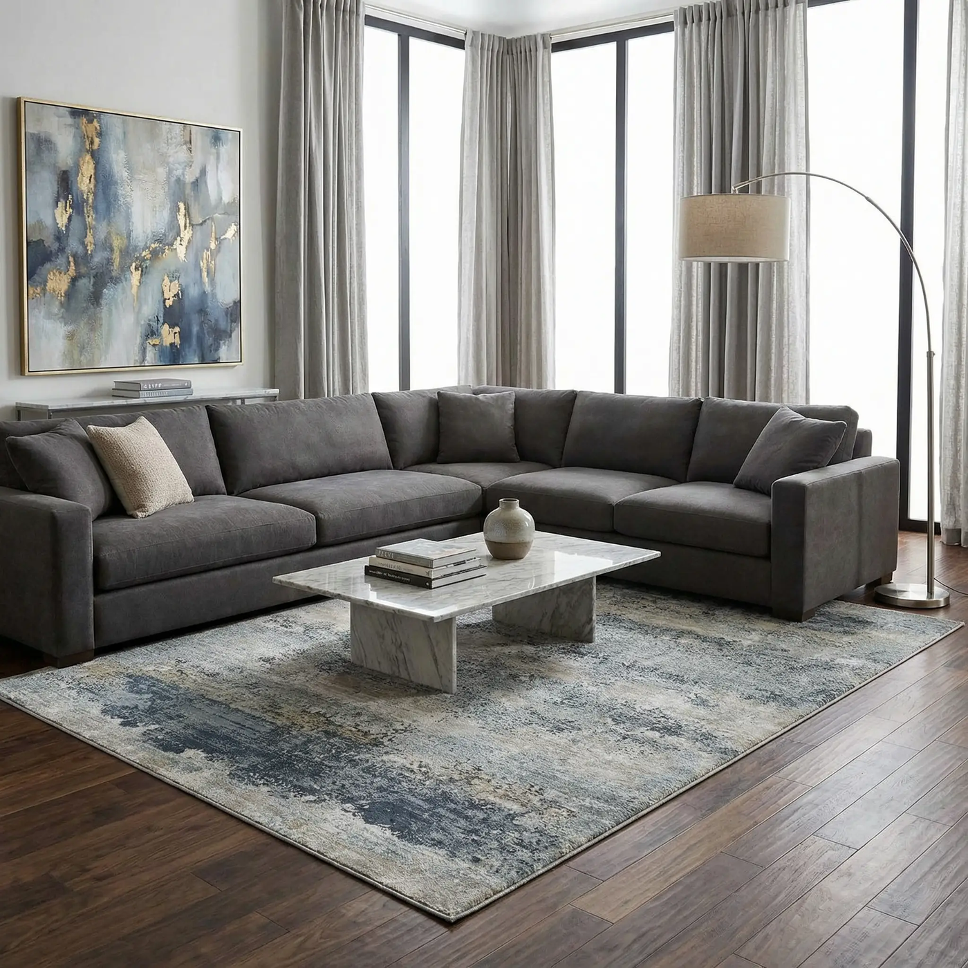 Whyalla Misty Thick Luxe Rug by Boutique Rugs
