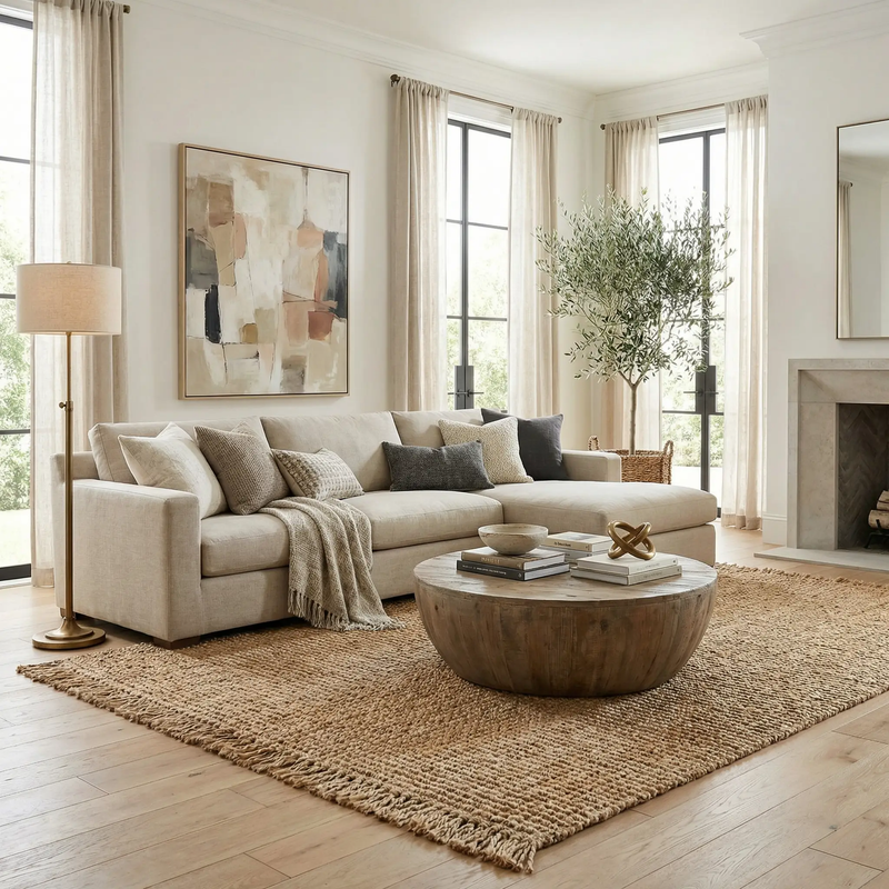 Senneterre Natural Jute Rug by Boutique Rugs
