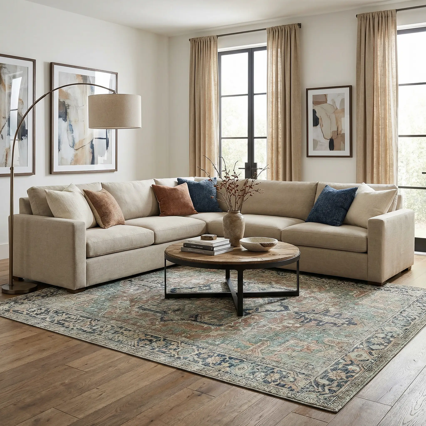 Green Nisa Tumble Dry Washable Rug by Boutique Rugs
