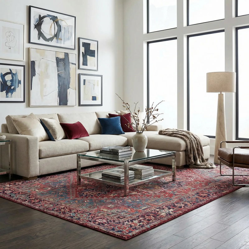 Ronneby Red Traditional Area Rug by Boutique Rugs