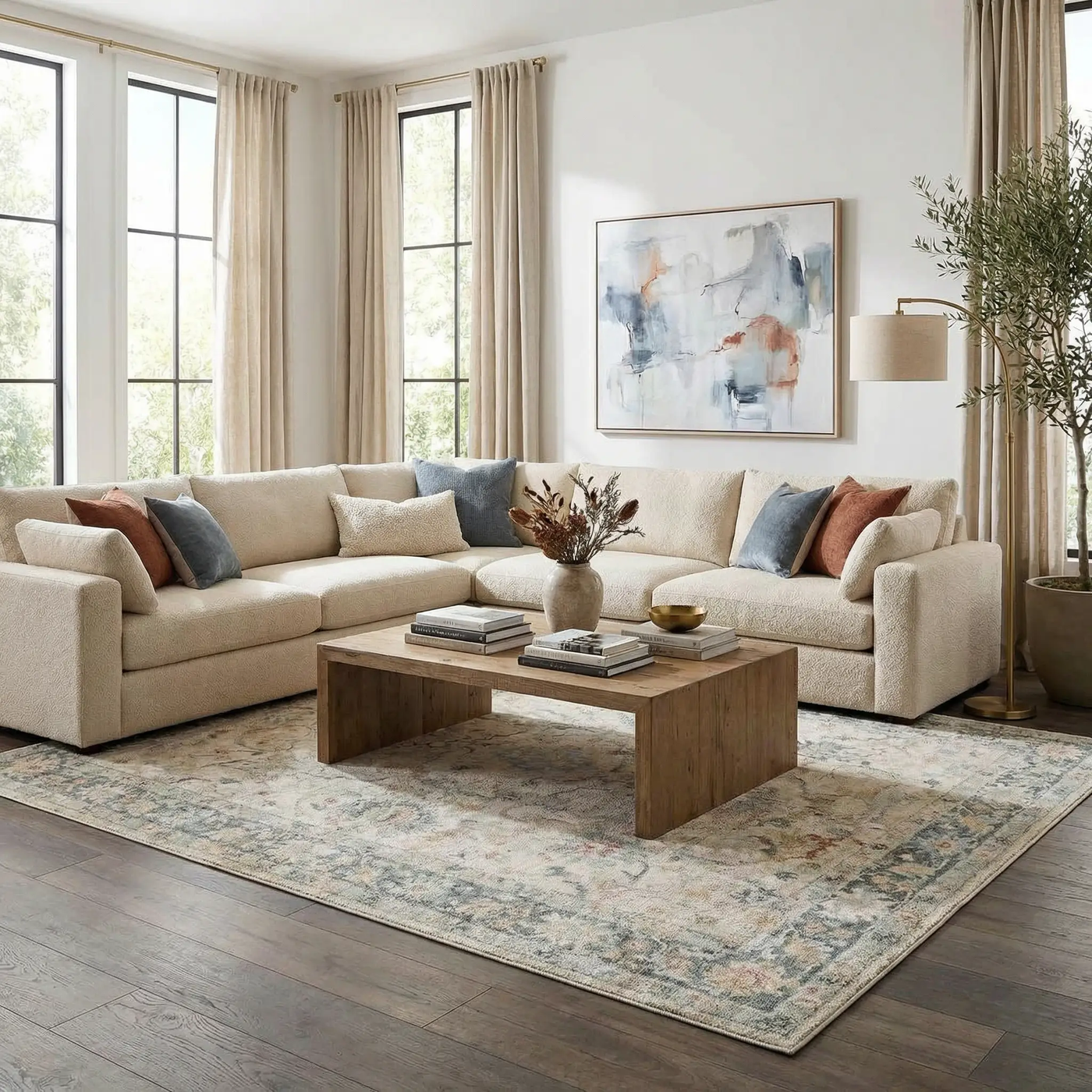 Ahmaud Beige & Light Gray Thick Luxe Area Rug by Boutique Rugs
