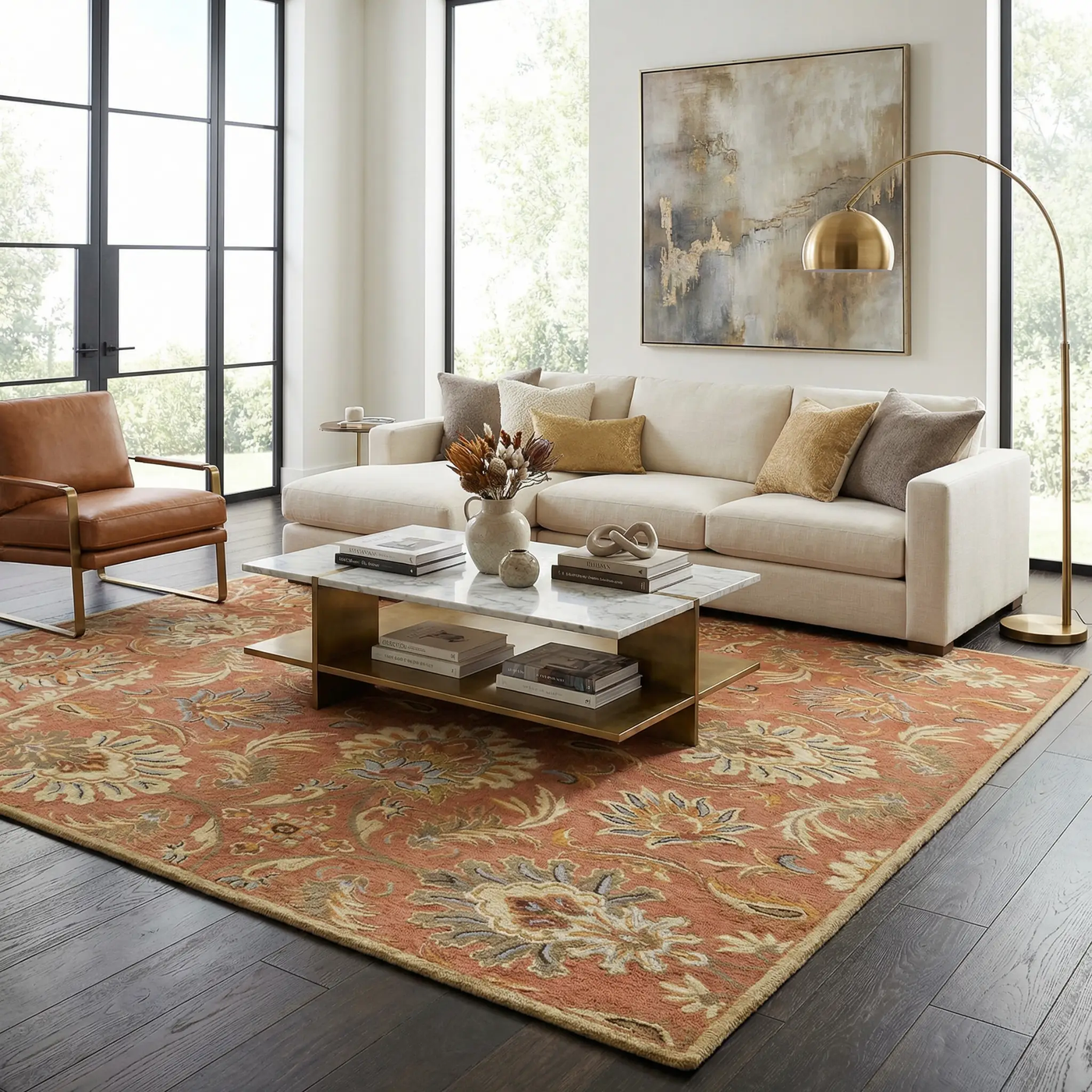 Chesterton Hand Tufted Orange 1112 Area Rug by Boutique Rugs