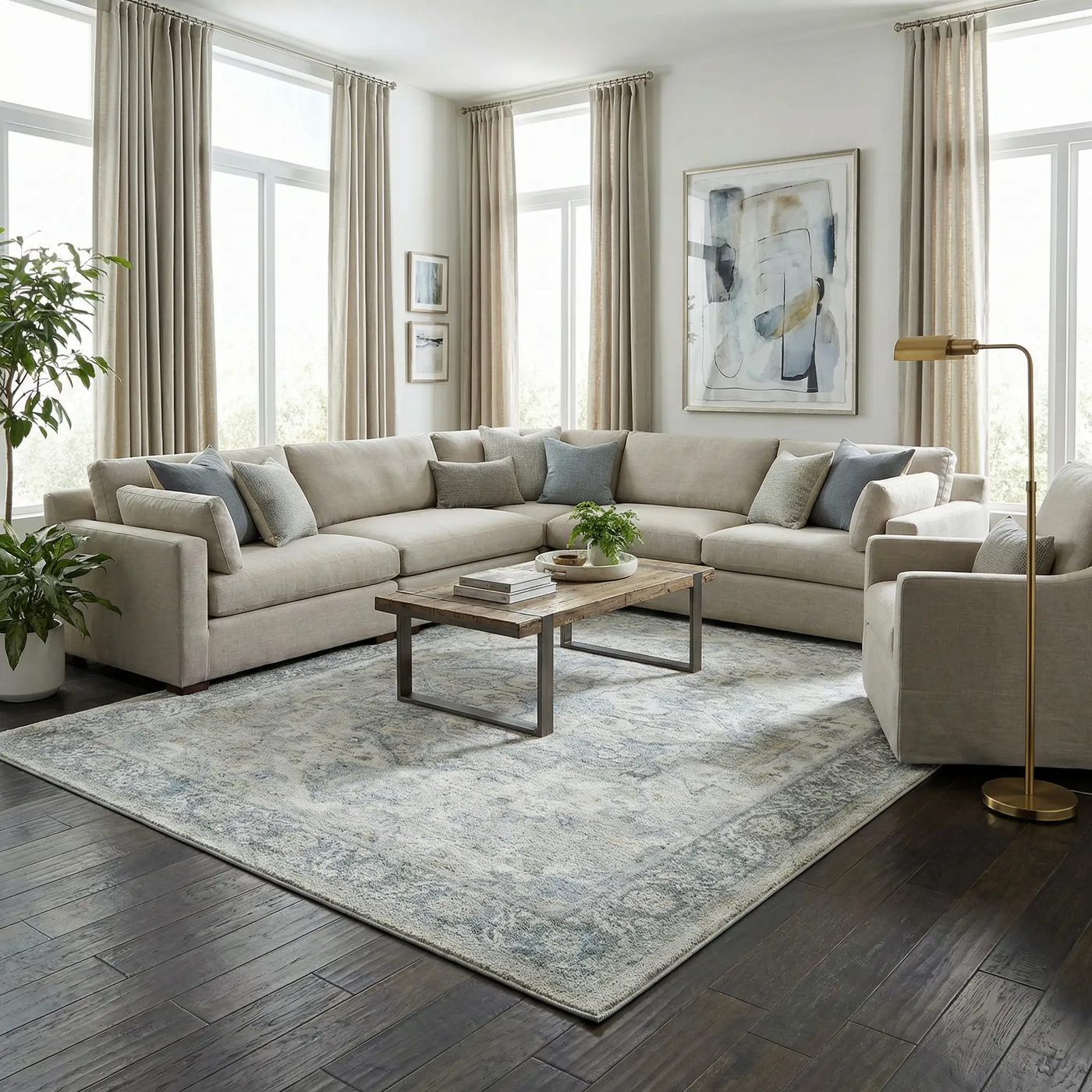 Akshay Light Gray Thick Luxe Area Rug by Boutique Rugs