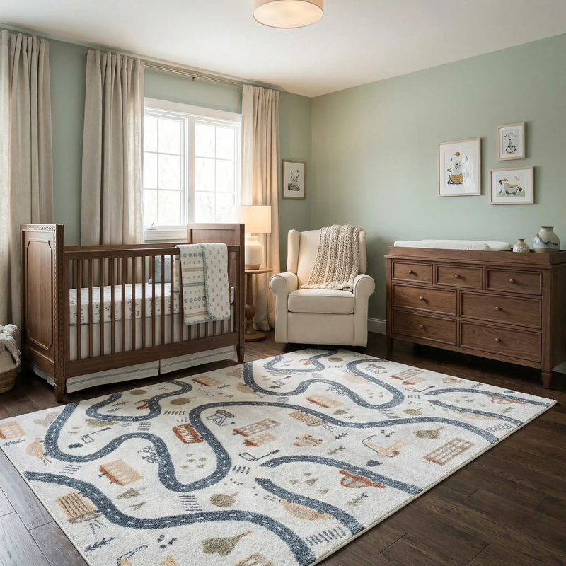 Mave Roads Washable Rug for Kids by Boutique Rugs
