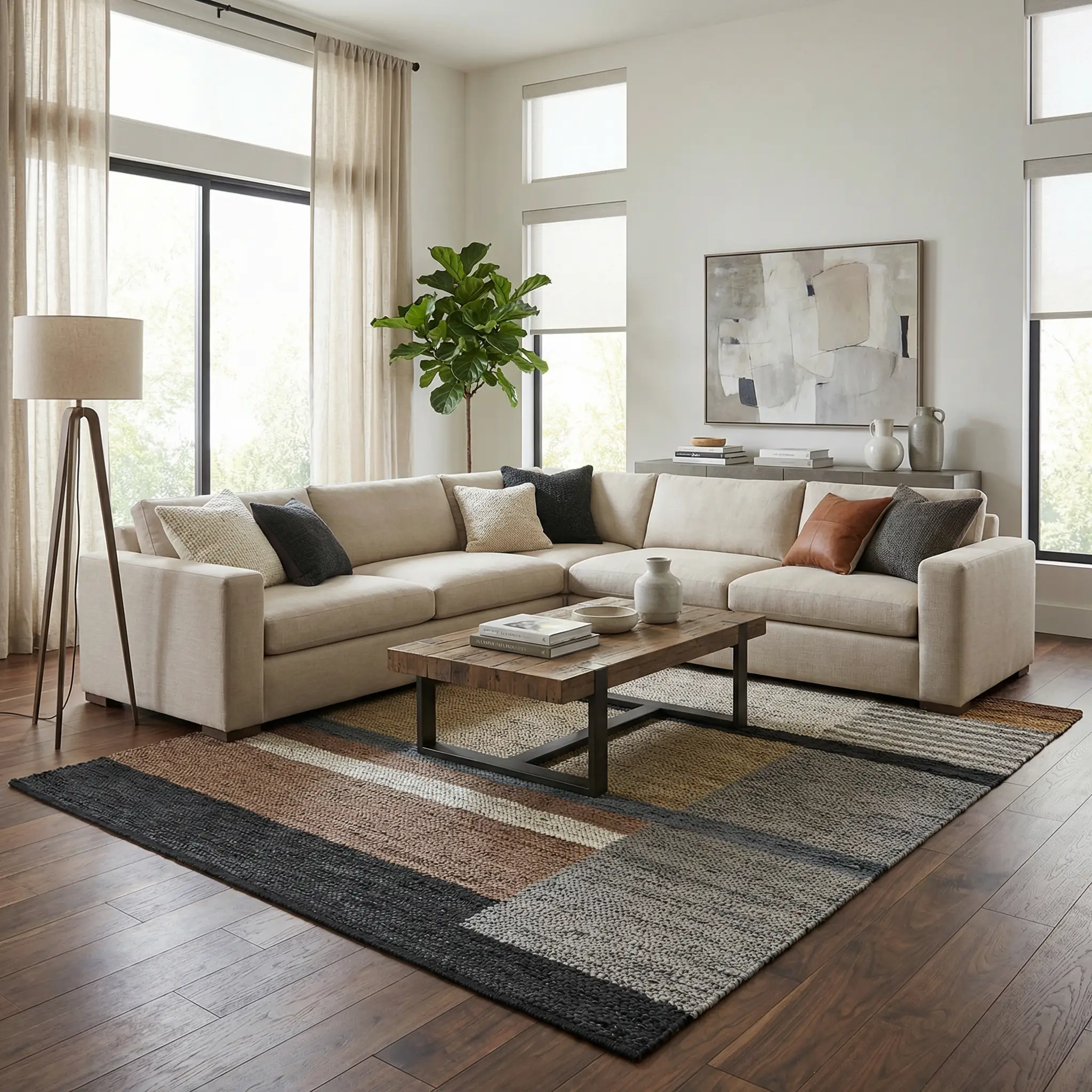 Lyndoch Leather Patchwork Rug by Boutique Rugs