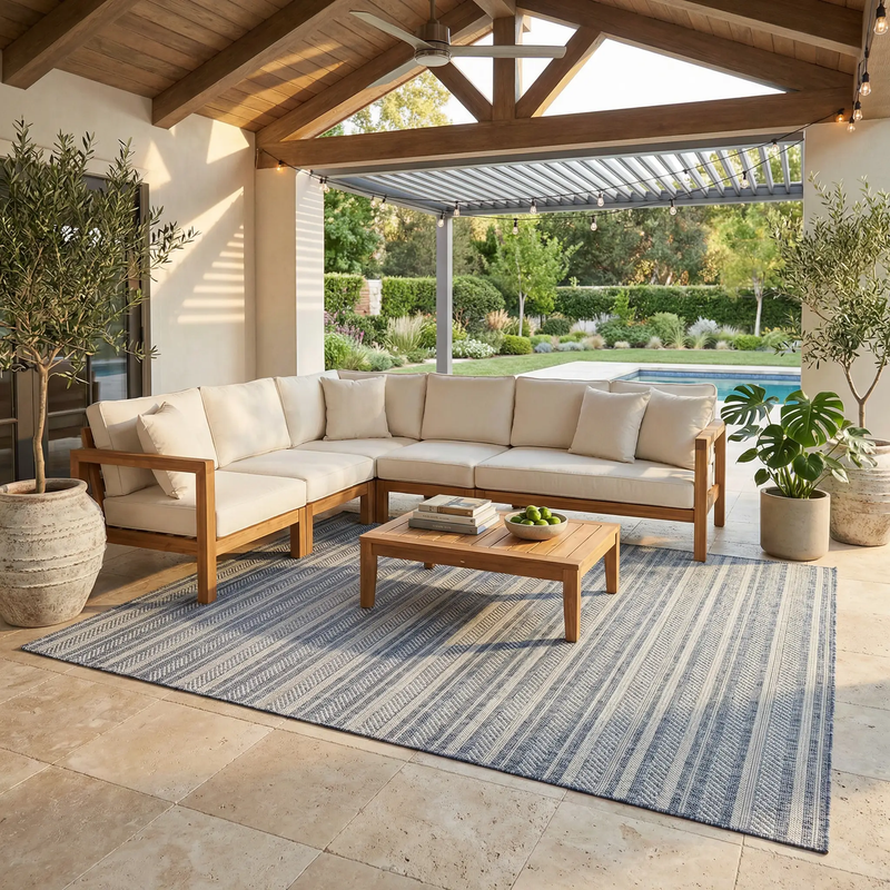 Emirgazi Striped Nordic Outdoor Rug by Boutique Rugs