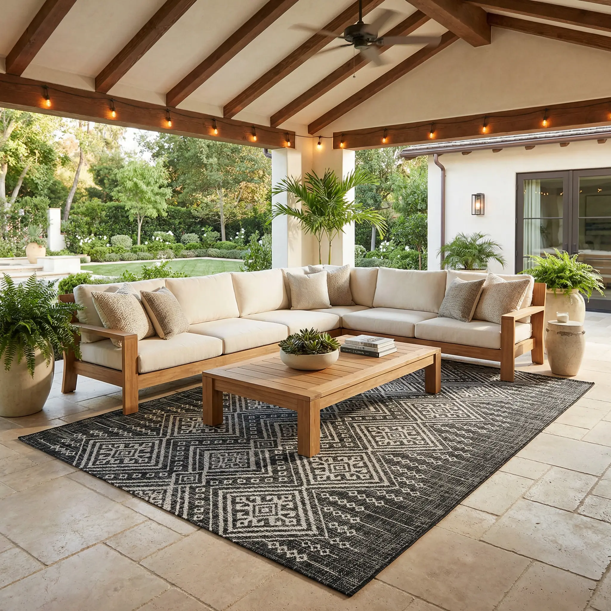 Frankville Black&White All Over Performance Outdoor Rug by Boutique Rugs