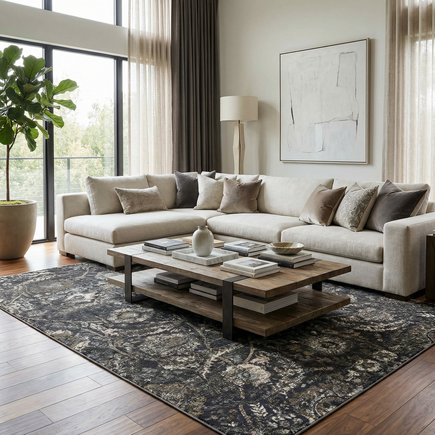 Georgiana Charcoal Area Rug by Boutique Rugs
