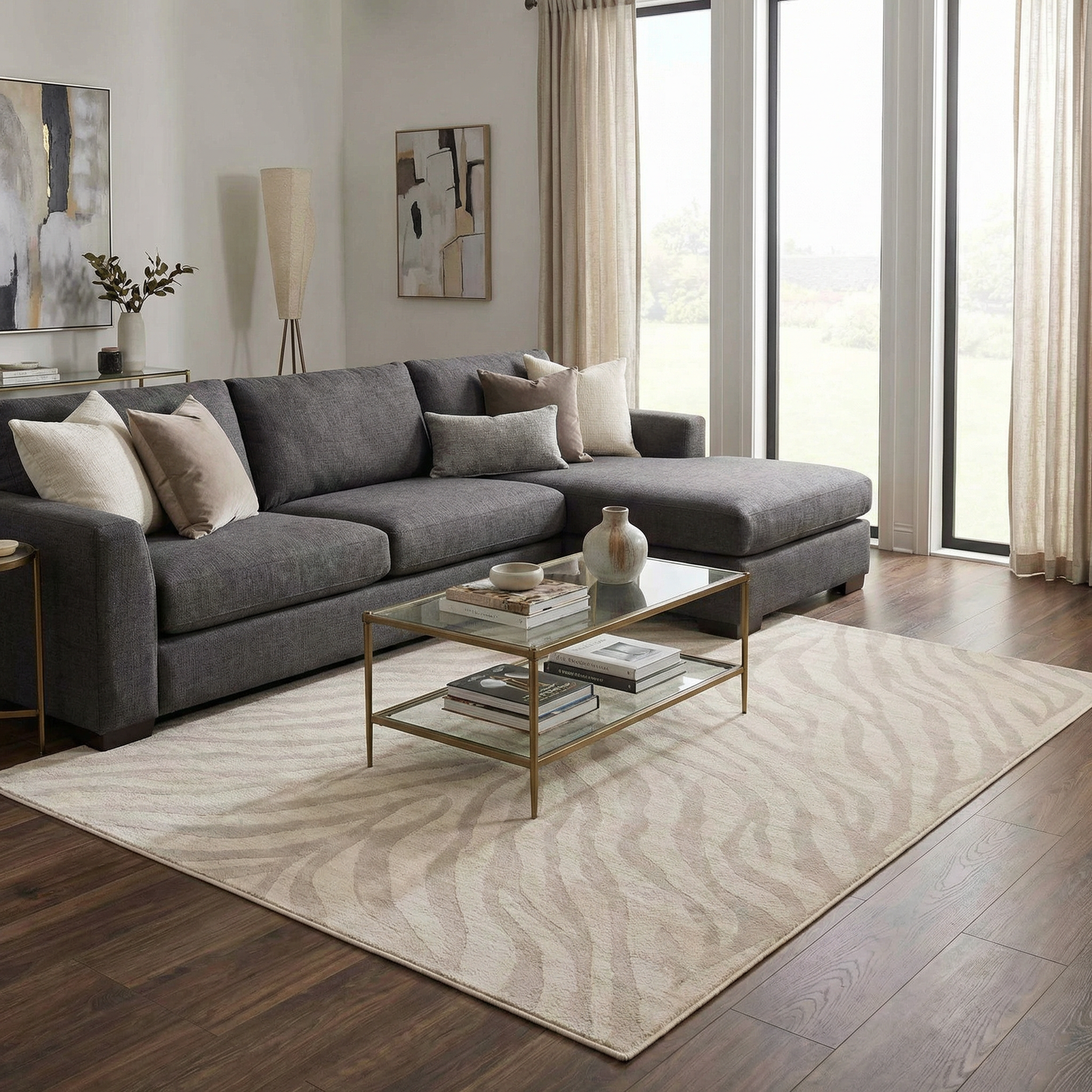 Beige Manteca Zebra Print Area Rug by Boutique Rugs