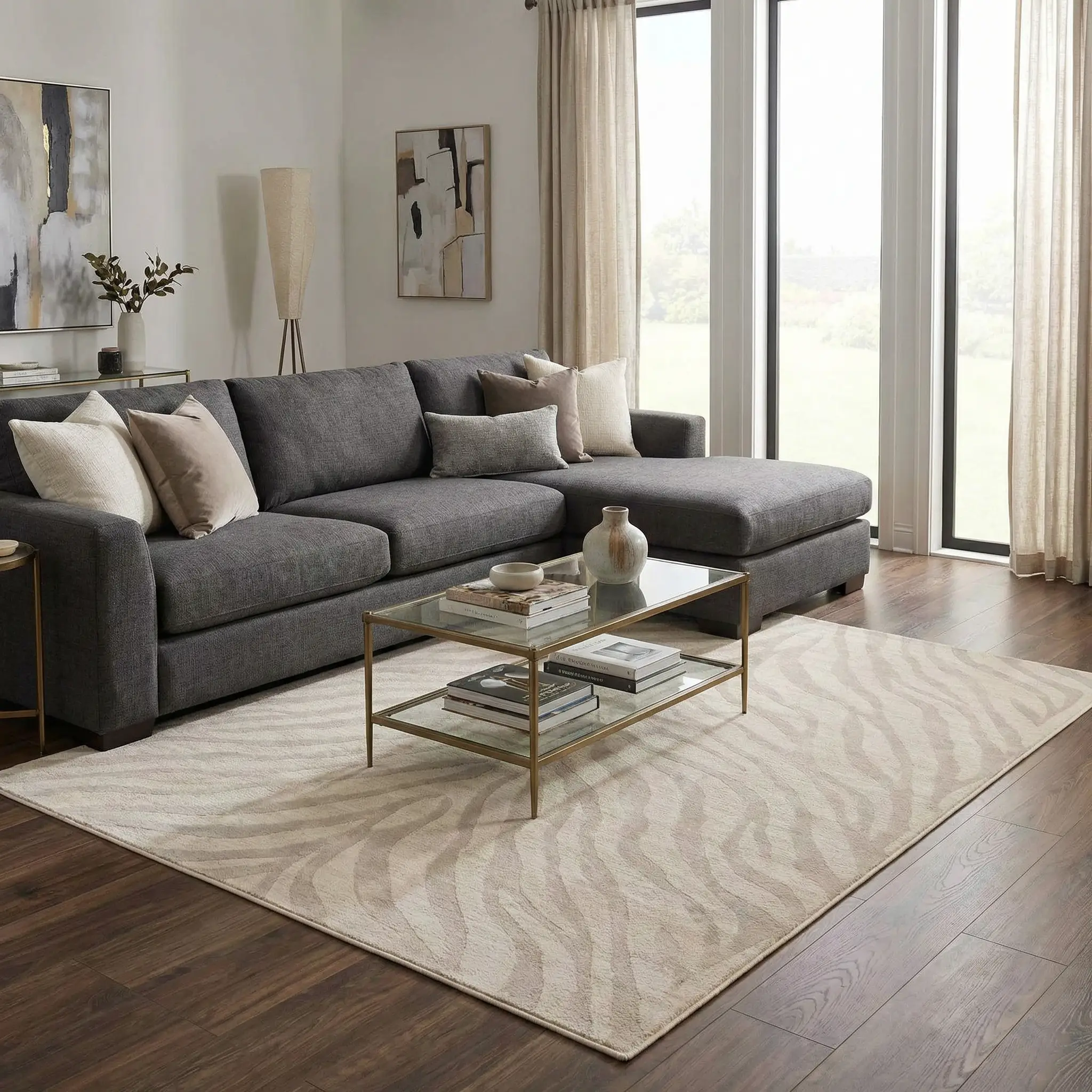 Beige Manteca Zebra Print Area Rug by Boutique Rugs