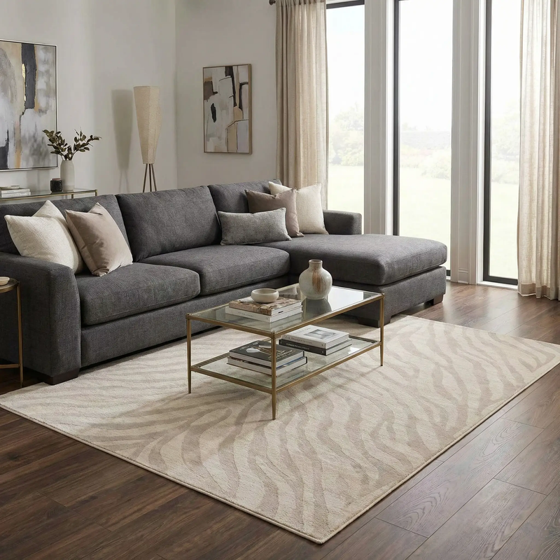 Beige Manteca Zebra Print Area Rug by Boutique Rugs