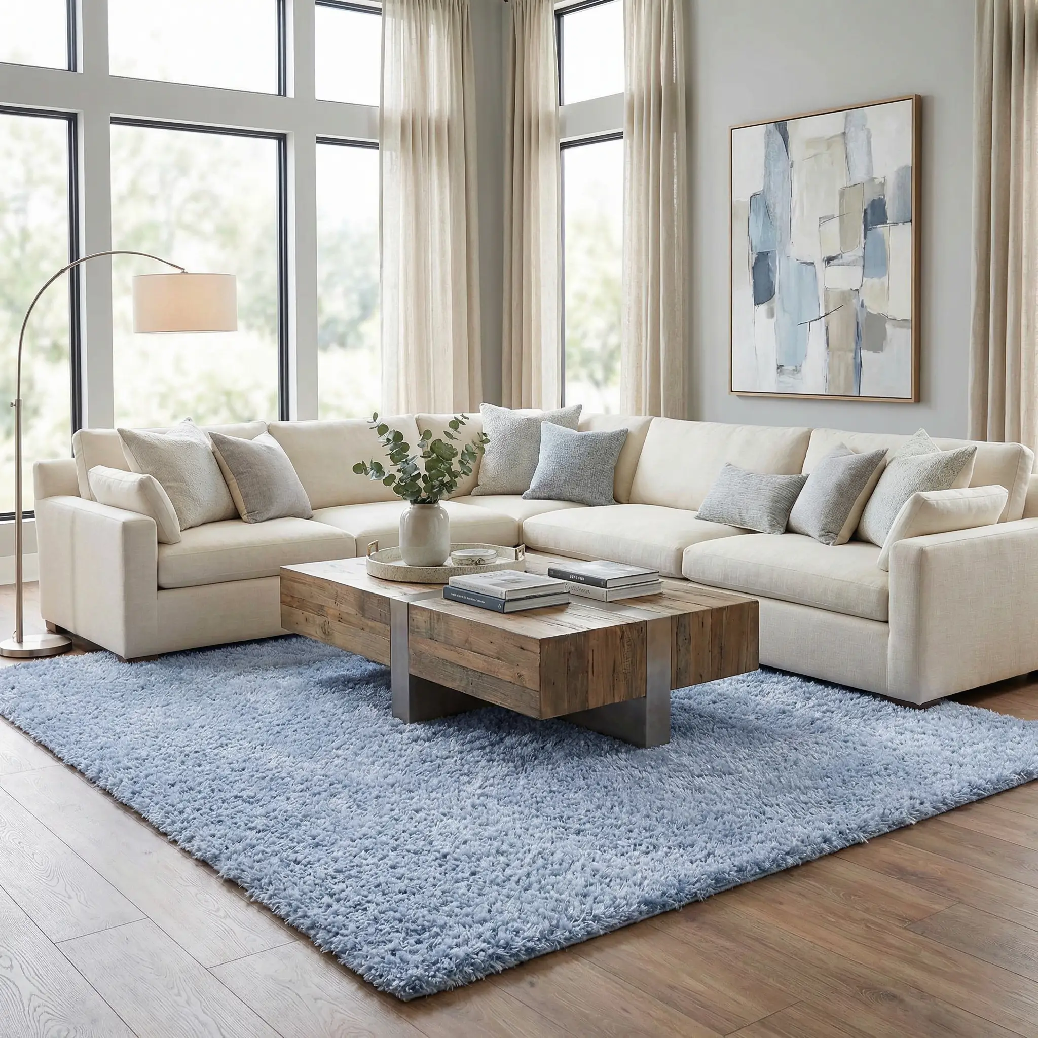 Faina Solid Aqua Shag Washable Area Rug - Clearance by Boutique Rugs