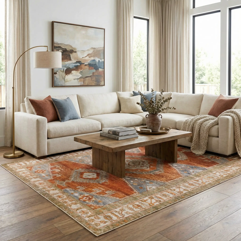 Kullar Orange Washable Area Rug by Boutique Rugs