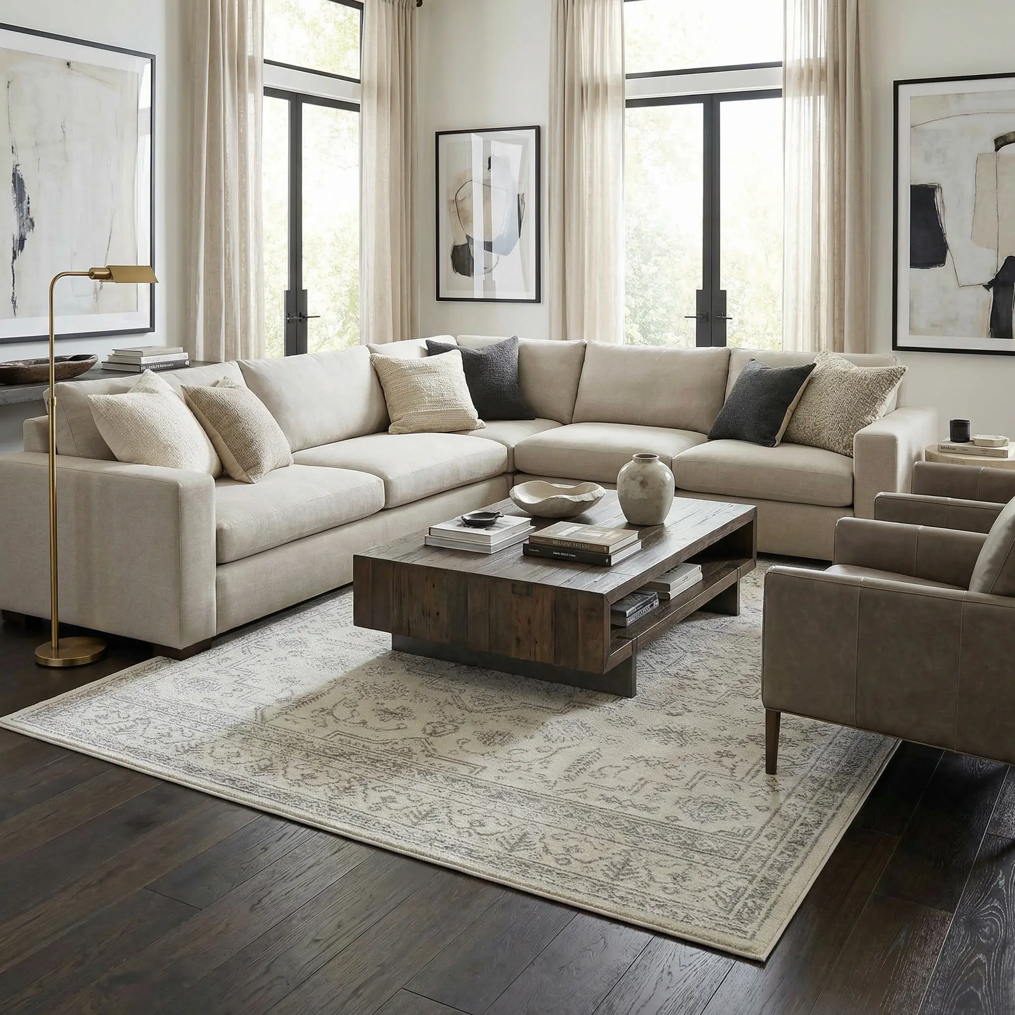 Tigried Ivory & Gray 2323 Area Rug - Clearance by Boutique Rugs