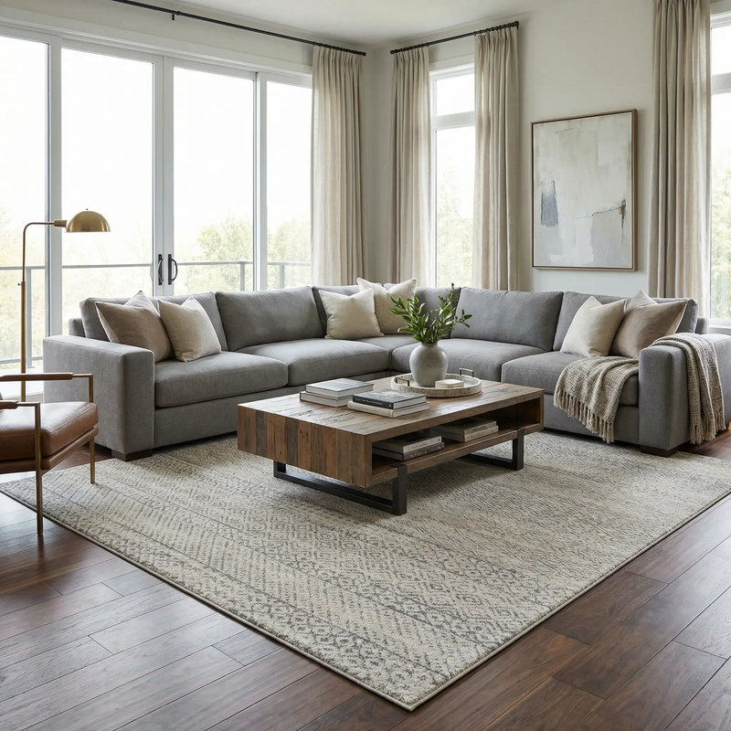 Tigri Aztec Ivory & Gray 2317 Area Rug - Clearance by Boutique Rugs