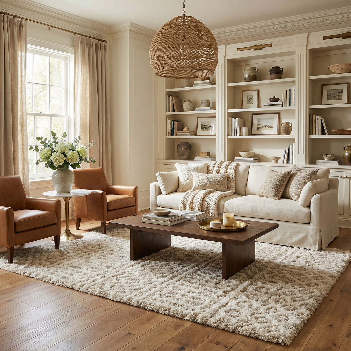 Prompton Cream Plush Area Rug by Boutique Rugs