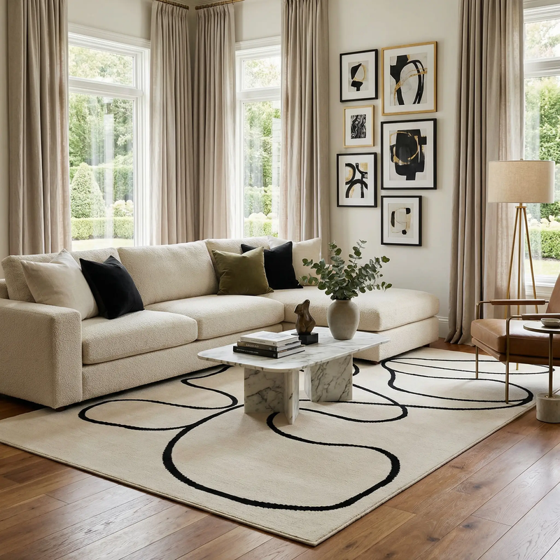 Eilir Modern Low Profile Boho Rug by Boutique Rugs