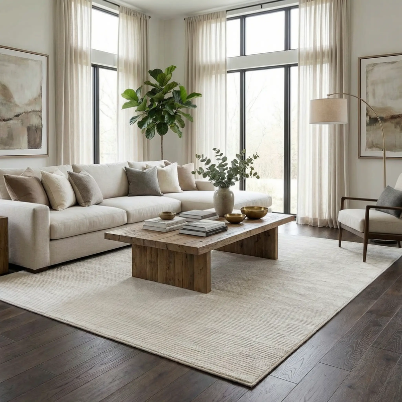 Kazuma Cream Checkered Washable Area Rug by Boutique Rugs
